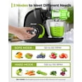 thumbnail image 2 of Jocuu Slow Masticating Juicer with 2-Speed Modes - Cold Press Juicer Machine - Quiet Motor & Reverse Function - Easy to Clean Juicer Extractor - Juic, 2 of 8