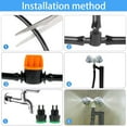 thumbnail image 4 of Drip Irrigation Kit DIY Leak-Proof 65.6ft Watering Hose with Two-Way Connector and Three-Way Connector Four-Outlet Misting Nozzle Stakes and Switch for Home Courtyard Backyard, 4 of 10