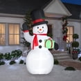 thumbnail image 2 of Gemmy  Christmas Airblown Inflatable Snowman w/Gift Box Giant, 10 ft Tall, White, 2 of 2