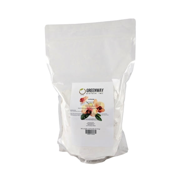 Gypsum Powder Calcium Sulfate 100% Water Soluble "Greenway Biotech Brand" 10 Pounds