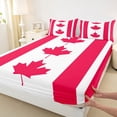 thumbnail image 3 of Castle Fairy Red Maple Leaves Queen Sheet Sets for Kids Teens,Canada Flag Bed Set, 3 of 7