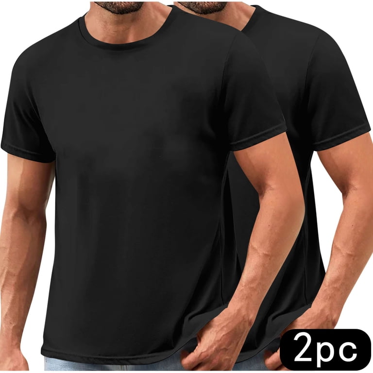 INTO THE AM Men's Fitted Crew Neck T-Shirts 3-Pack - Black, Navy, Olive Green, 3XL