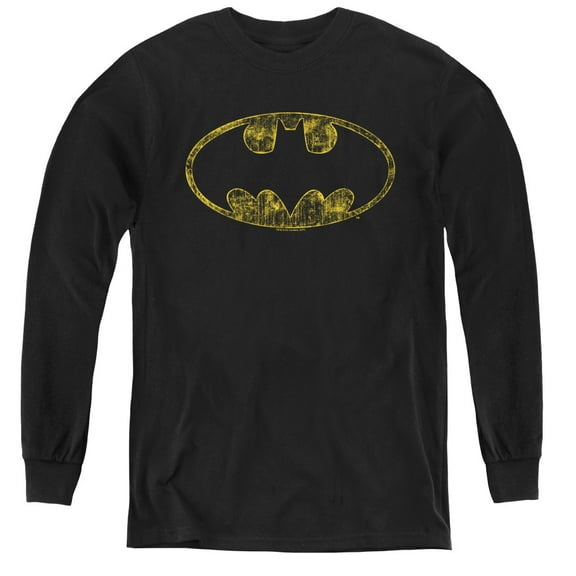 Batman - Tattered Logo - Youth Long Sleeve Shirt - Small