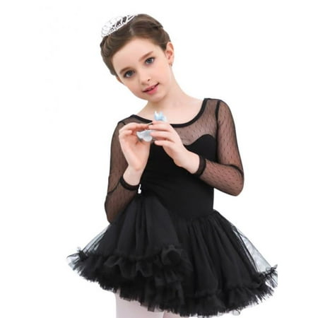 

MarinaVida Girls Leotards for Dance Long Sleeves Ballet Tutu Dresses for 4-14 Years Old