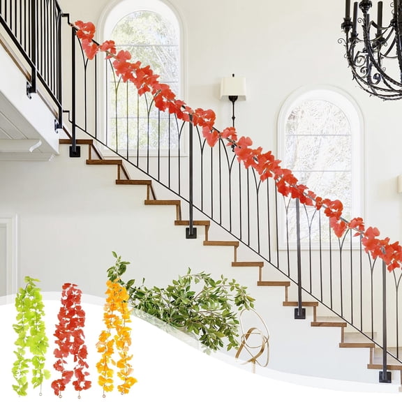 Gmluru Christmas Ornament Artificial Decoration Green Wall Hanging Simulation Ginkgo Leaf Decoration Christmas Decoration