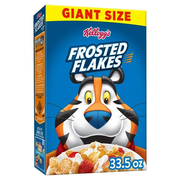 Kellogg's Frosted Flakes Original Cold Breakfast Cereal, Giant Size, 33.5 oz Box