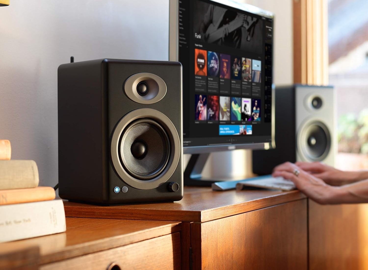 Audioengine Wooden Bluetooth Stereo Audio Speakers - Pair (Black)