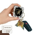thumbnail image 3 of 3dRose, Image of The Script Letter H in Black White and Gold, set of 2 Key Chains, 3 of 7