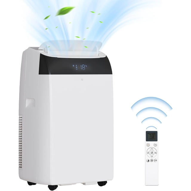14000 BTU Portable Air Conditioners, Air Conditioner Portable for Room up to 750 Sq.Ft, 3-in-1 AC Unit with LED Function Display, Dehumidifier & Fan, Installation Kit & Remote Control for Home