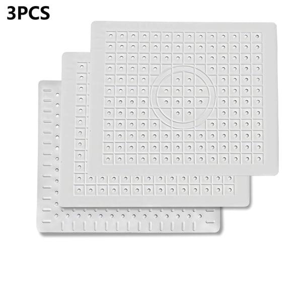 Kitchen Sink Mat, 12" x 10" Dish Drying Mat, Sink Protector Mats for Bottom of Kitchen Sink, Fast Draining Sink Mats Grid, 3 Pack White