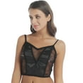 thumbnail image 2 of YONGHS Women Floral Lace Camisole Crop Top See Through Spaghetti Strap Vest S-L, 2 of 7