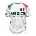 thumbnail image 4 of WAYUTE Men's Mexico Soccer T-Shirt Short Sleeve Crew Neck Football T-Shirts for Men National Flag Colors Design Graphic Casual Breathable Sporty Tee Top,White,XL, 4 of 5
