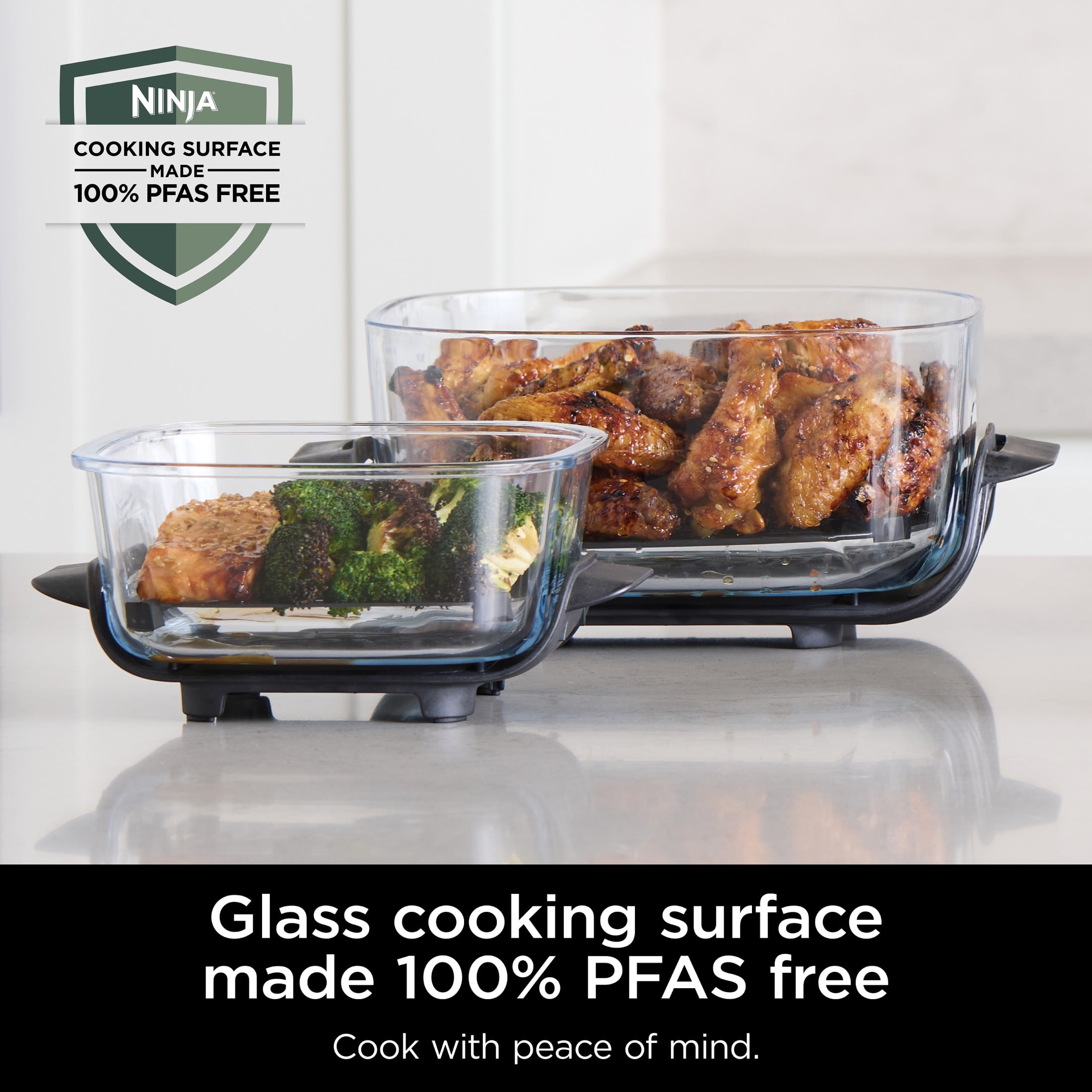 Ninja Crispi Glass Air Fryer 4-Qt, 3-in-1, Air Fry Recrisp, Portable, Dishwasher Safe, FN100ND Blue