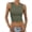 Army Green, variant on Women Basic Crop Tank Tops Casual Ribbed Knit Workout Tops Sleeveless Shirts Tight High Neck Camisole Women Girls Summer Clothes White M
