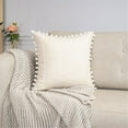 thumbnail image 6 of Stains Resistant Square 45x45cm Pillow Cover Minimalists Home Accent Sofa Bedroom Decorative Cushion Tassels Detail, 6 of 12