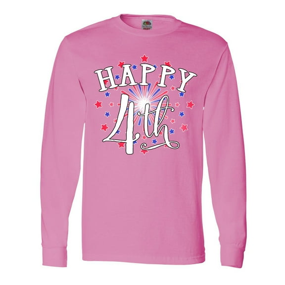 Inktastic Happy 4th- Fourth of July firework Long Sleeve T-Shirt