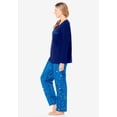 thumbnail image 3 of Dreams & Co. Plus Size Petite Long Sleeve Knit PJ Set, 3 of 6
