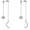 Silver, variant on Moon and Star Dangle Earrings for Women Chain Tassel with Cubic Zirconia Drop Celestial Jewelry for Wedding Gift