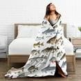 thumbnail image 5 of Best Flannel Throw Blanket, Watercolor Few Freshwater Fish Cartilaginous Fish Marine Life Blankets for All Seasons, Quality Air Conditioning Blanket 60\\, 5 of 6