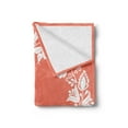 thumbnail image 2 of Spring Soft Flannel Fleece Throw Blanket, Monochrome Design of Wreath with Floral Botanical Elements Illustration, Cozy Plush for Indoor and Outdoor Use, 50" x 70", Salmon and White, by Ambesonne, 2 of 5