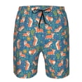 thumbnail image 4 of Naloa Corgi with Flowers Men's Beach Shorts, Surfing shorts, Swim trunks, Quick Dry Swim Trunks for Surfing Beach Fun - Large, 4 of 9