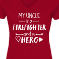 thumbnail image 4 of Inktastic My Uncle is a Firefighter and a Hero Women's V-Neck T-Shirt, 4 of 5