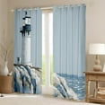 thumbnail image 2 of Erosebridal Lighthouse Curtains for Living Room, Coastal Nautical 30%-50% Blackout Curtains Set of 2 (42x84), Ocean Theme Decor, 2 of 5