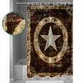 thumbnail image 3 of Extra Long Shower Curtain 72x96 Inch, Brown Star Texas Shower Curtain Waterproof Bathroom Decor Vintage Western Country Wooden Fabric Bath Curtain Set Accessories with Hooks, 3 of 6