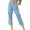 Sky Blue, variant on fartey Womens Cotton Linen Capri Pants with Pockets Zipper Elastic Waist Trousers Loose Comfy Solid Color Breathable Yoga Pants