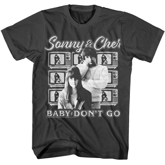 Sonny And Cher - Televisions Background - American Classics - Solid Gray Adult Short Sleeve T-Shirt