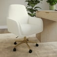 thumbnail image 5 of Martha Stewart Upholstered Office Chair in Off White/Polished Brass, 5 of 12