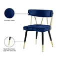 thumbnail image 4 of Meridian Furniture Chaise de Salle à Manger en Velours Rheingold, Bleu Marine (Ensemble de 2), 4 of 7
