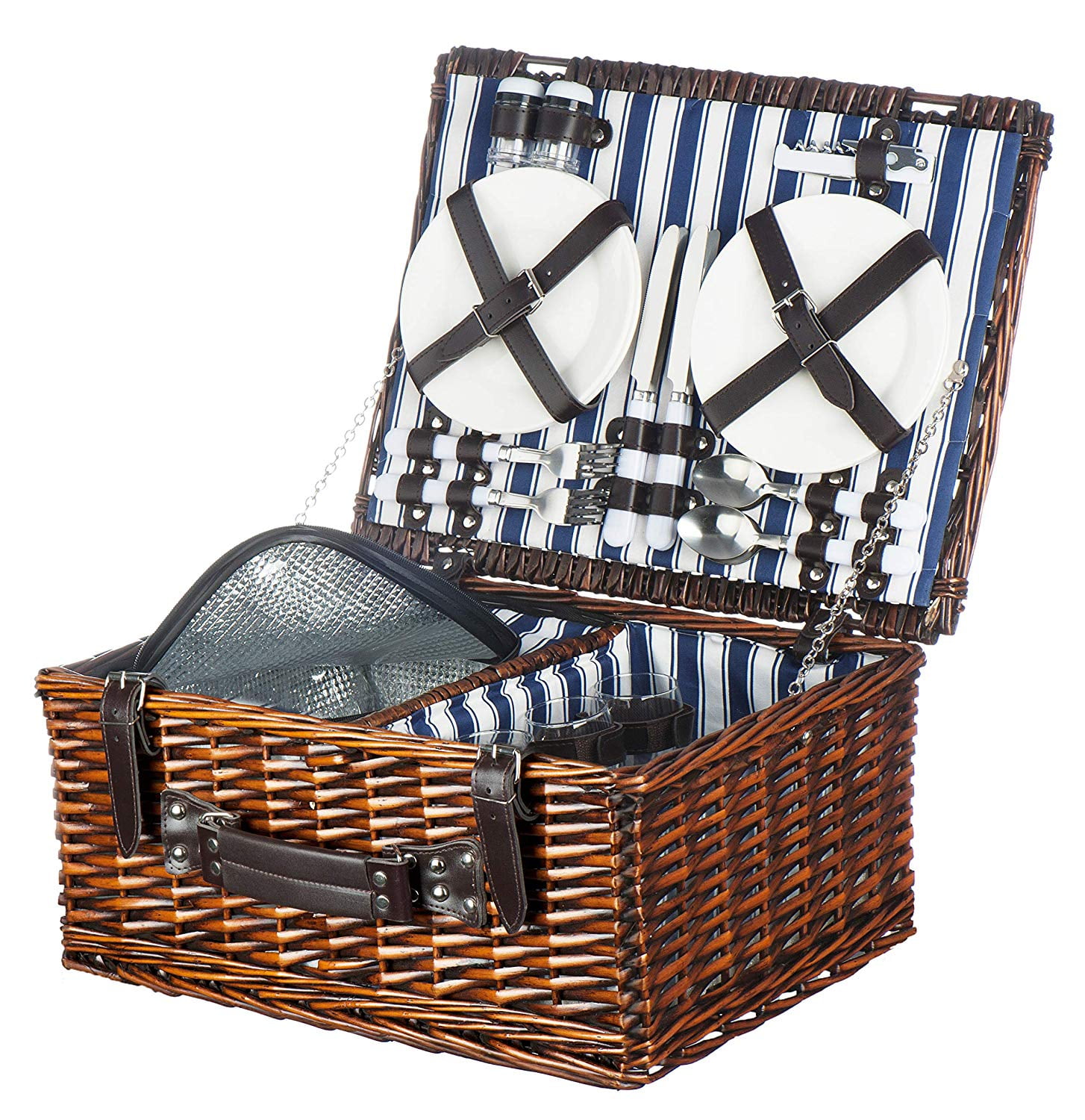 Picnic Basket Set for 4 Person Insulated Red Picnic Hamper Set