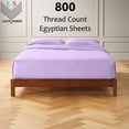 thumbnail image 4 of 6-PC Queen XL Size Lilac Color Giza 800-Thread-Count Cotton Sheet Set - 15 Inch Deep Pockets, 4 of 7