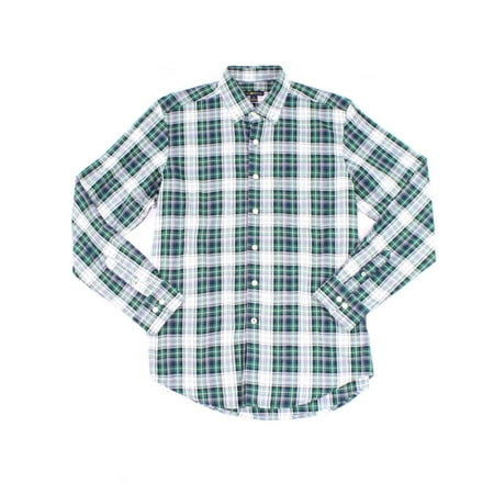 Classic Fit Green - NEW Green Mens Small S Classic Fit Plaid Button Down Shirt