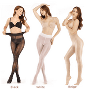 G&Y Women‘s Sheer Shimmery Control Top Tights, High Waist, 2Black, S-M