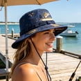 thumbnail image 4 of Unisex Embroidered Fishing Bucket Hat With Adjustable Windproof Dstring Wide Brim Sun Protection For Men Women, 4 of 6