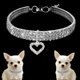 thumbnail image 2 of Collar de perro con diseño de corazón de tela, cadena creativa para el cuello de gato con dije para cachorro, gatito, talla M (blanco), 2 of 5