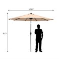 thumbnail image 3 of Veryke 9 Feet Solar Powered Outdoor Patio Umbrella Metal Frame Folding Sunshade with LED Lights in Wine Red, 3 of 11