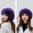 thumbnail image 3 of Eoperou Women Hat Fashionable Solid Color Winter Hat Thicken Warm Soft Comfortable Plush Hat for Cold Weather, 3 of 8