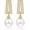 Gold-2 lines CZ, variant on Pearl Clip on Earrings for Women, 14K Gold Tone Faux Pearl & Gemstone Non Pierced Ear Clips, Elegant Wedding Bridal Party Jewelry Gift