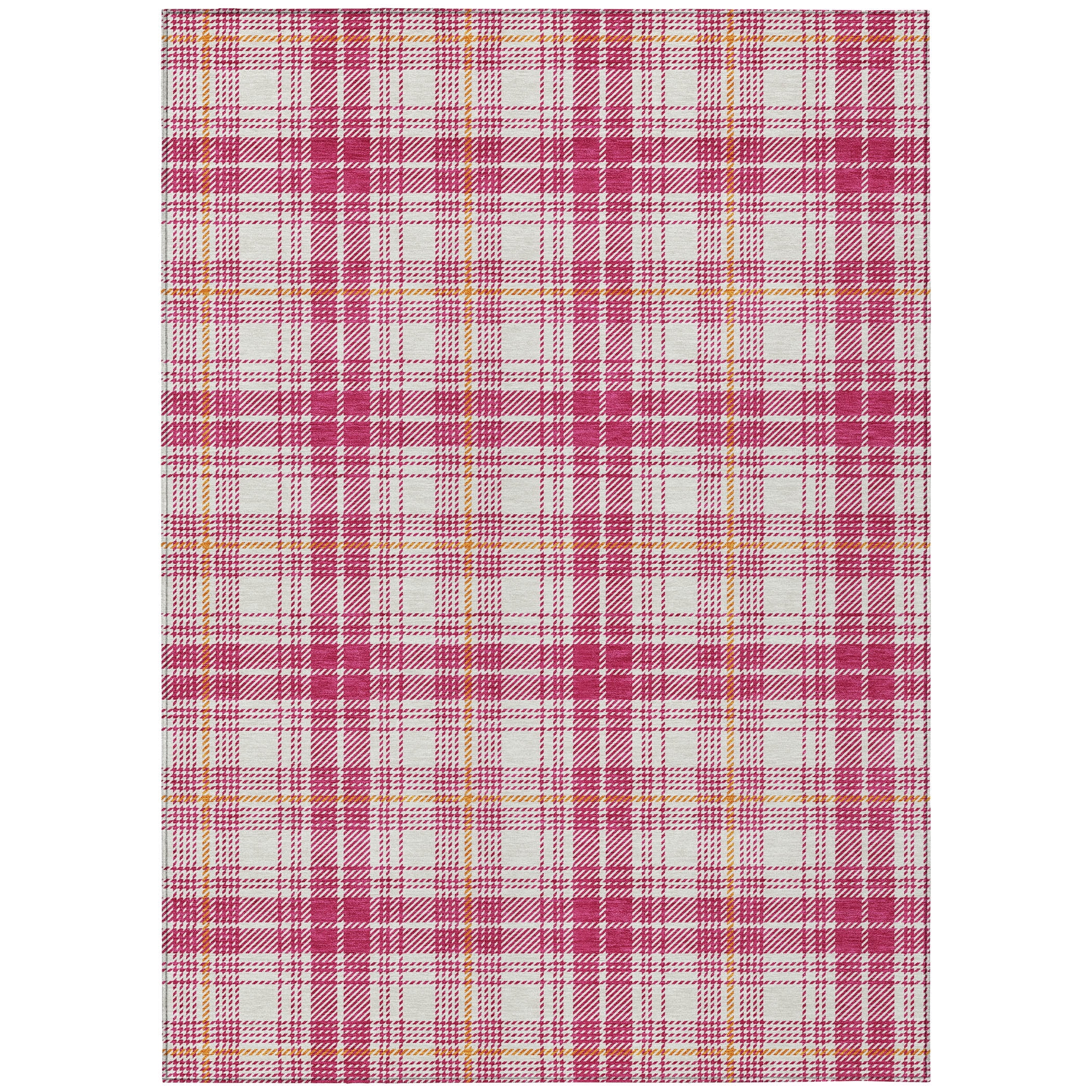 Addison Rugs Chantille Indoor/Outdoor Transitional Plaid Blush Washable Rectangle Rug, 2'6" x 3'10"