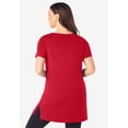 thumbnail image 2 of Roaman's Women's Plus Size Ultimate Cotton V-Neck Short Sleeve Tunic, 2 of 6