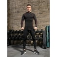 thumbnail image 3 of YUSHOW Mens 2 Pack Mock Turtleneck Compression Shirt Long Sleeve Dry Fit UV Protection Cool Shirts Athletic Running Shirt, 3 of 6