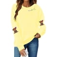 thumbnail image 2 of Zedker Mardi Gras Clothes for Women Light Sweatshirts Merry And Bright Xmas Long Sleeve Shirts Crewneck Pullover Tops, 2 of 5
