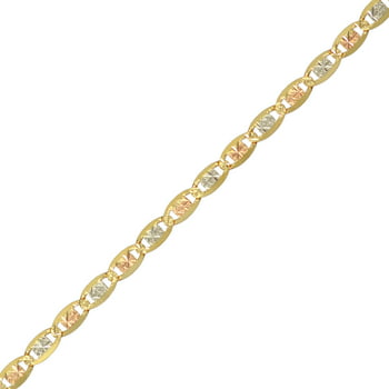 Brilliance Fine Jewelry 10K Tri-Tone YWR Gold Valentino Star Chain Necklace, 20"