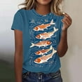 thumbnail image 4 of Tops de Ajuste Suelto para las Mujeres Nueva Manga Corta Cuello Redondo Suéter Caballo Casual Impreso Camiseta, Ligero Top de Verano, 4 of 5