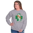 thumbnail image 4 of Smurfette St Paddys Good Luck Charm Women Crewneck Sweatshirt Brisco Brands S, 4 of 6