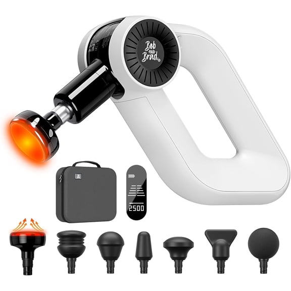 BOB AND BRAD D6 Pro Plus Massage Gun with Heat Deep Tissue with 16mm Amplitude 90-degree Adjustable Quiet Electric Handheld Massager, Professional Percussion Muscle Heat Therapy.