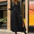 thumbnail image 3 of Womens Lace Patchwork Deep V-Neck Long Sleeve Slit Elegant Maxi Dresses Formal Wedding Guest Cocktail Evening Date Prom Long Dress, 3 of 4